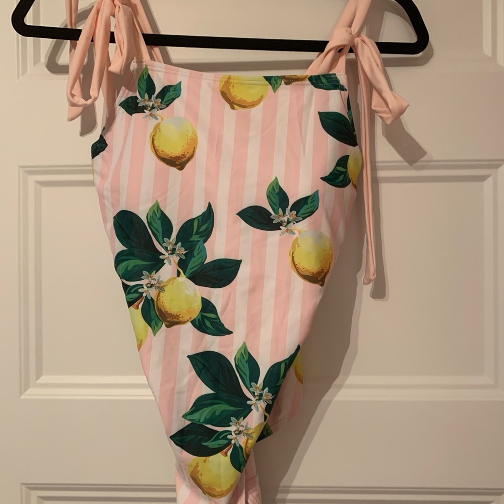 Pink Lemon Print Swimsuit